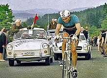 Eddy Merckx (pictured in 1966) won his second Liège–Bastogne–Liège