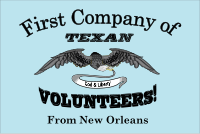 New Orleans Greys Flag This flag emblazoned with the American bald eagle was used by the First Company of New Orleans Greys volunteers under the commands of Captain Thomas H. Breece and Robert C. Morris participated in driving the Mexican Army from San Antonio and many were captured and later killed in the Goliad Massacre. Elements of the New Orleans Grays fought in the Battle of San Jacinto on April 21, 1836.