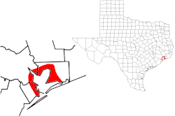 Location of Bay Area within Texas