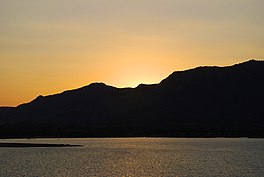 View of Foy Sagar lake after sunset