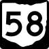 State Route 58 marker