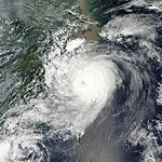 Typhoon Saomai nearing its landfall in China