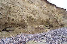 Sandy cliffs at Reculver Country Park