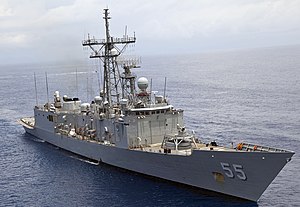 Guided missile frigate USS Elrod (FFG-56) in 2012.