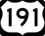 U.S. Route 191 marker