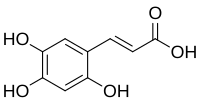 Chemical structure of 2,4,5-trihydroxycinnamic acid.