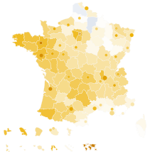 Vote share by department and major city