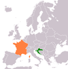 Location map for Croatia and France.