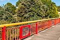 The red bridge in Branxholm commemorates the town's rich Chinese tin-mining history