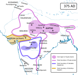 伐迦陀迦王朝大致疆域(375年)