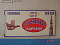 12057 Jan Shatabdi Express trainboard prior its extension to Una