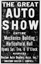 Advertisement for auto show, 1911