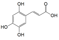 Chemical structure of 2,4,5-trihydroxycinnamic acid.