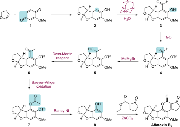 Aflatoxin B2 total synthesis