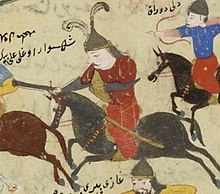 The Ottoman miniature of Ali as he fights rebels on a horse