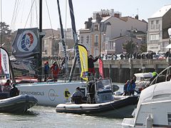 Arrival of Nándor in Le Sables d'Olonne of the 2016–2017 Vendée Globe