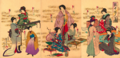Image 5Gensei Kajin Shu by Yoshu Chikanobu, 1890. Various styles of traditional Japanese clothing and Western styles. (from Fashion)