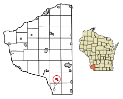 Location of Dickeyville in Grant County, Wisconsin.