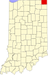 State map highlighting Steuben County