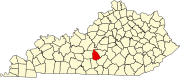 Map of Kentucky highlighting Green County