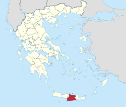 伊拉克利翁专区在希腊的位置