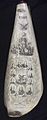 Scrimshaw panbone, 1857, Civil Heroes of the American Revolution and Washington Monument in Richmond, Virginia, created by Nathaniel S. Finney