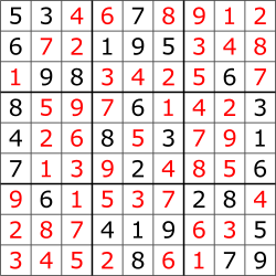 The previous puzzle, showing its solution.