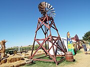 A Steel Star open back-geared steel windmill located in the historic Tolmachoff Farm. It was manufactured by Flint & Walling Manufacturing Co., Kendallville, IN., circa 1910.