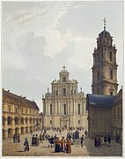 The Church of St. Johns and the Great Courtyard of Vilnius University