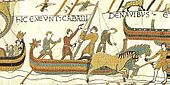 French landing in England, from the Bayeux Tapestry