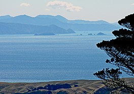 A view from the summit of Mount Kaukau across Cook Strait to the Marlborough Sounds