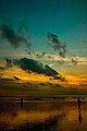 巴厘岛海滩日落的景色