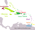 Image 22Linguistic map of the Caribbean in CE 1500, before European colonization (from History of the Caribbean)
