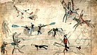 基奥瓦人的记录艺术，可能记载了1874年的美国红河战争野牛坑战役（Buffalo Wallow battle）