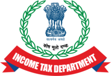 Income Tax Department logo: the three-lion Indian emblem above white-on-red "Income Tax Department"