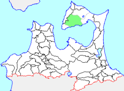 Location of Kawauchi in Aomori Prefecture