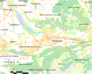 博讷维尔市镇地图