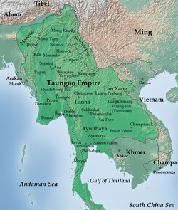 东吁王国疆域（1580年）