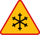 波兰的注意路面积雪标志