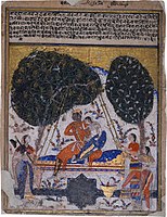 Ragamala painting, Hindola Raga, c. 1585. National Museum, New Delhi