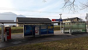 Canopy-covered waiting area