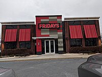 A TGI Fridays in Easton, Pennsylvania that uses the new design, seen in February 2019.