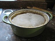 The tourtière is ready to be cooked.