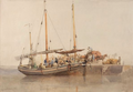 Yarmouth Herring Boat by Edward Duncan, Watercolour and Pencil, 1849