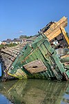 Shipwreck of the fishing trawler "Dignity" on Hooe Lake, Plymouth