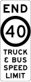 (R4-220) End of Truck and Bus Speed Limit (used in New South Wales)