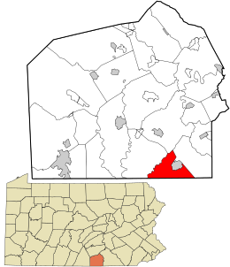 Location in Adams County and the state of Pennsylvania.