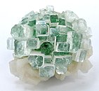 A radial cluster of cubically-tipped apophyllite crystals