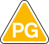Yellow triangle with PG in the centre