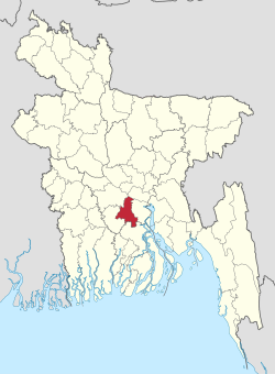 Location of Madaripur District in Bangladesh